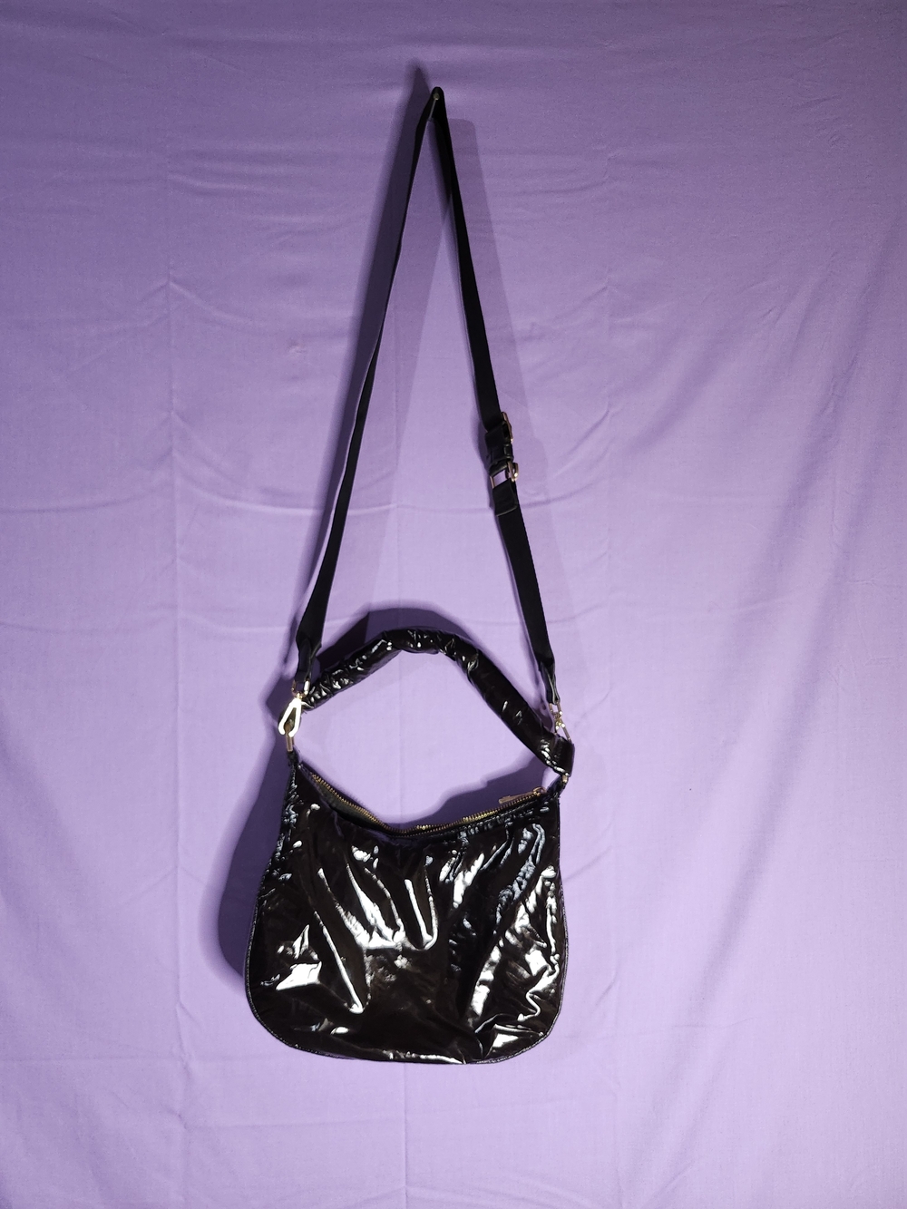 Black Patent Shoulder Bag